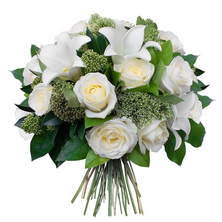 bouquet brest guipavas blanc anniversaire fleuriste livraison fleurs interflora